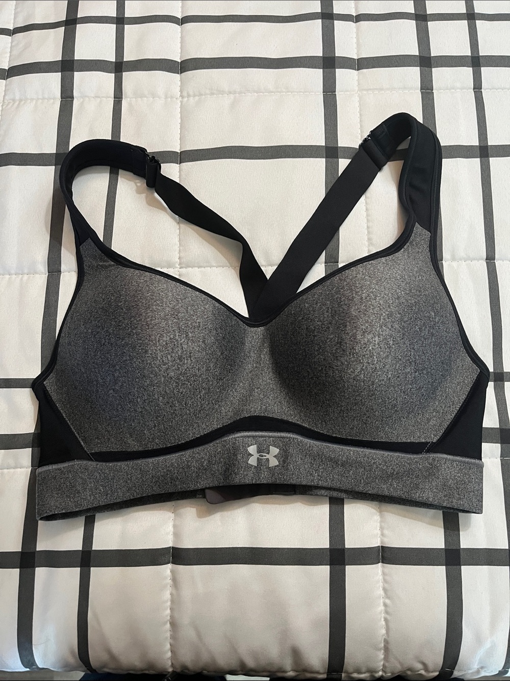 Under Armour Gray and Black High-Impact Women's Sports Bra